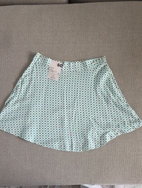 SO Checkerboard Skater Skirt - Mint & Beige